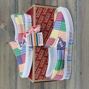 Vans Classic Slip On Pride Multi/True White Skate Casual Sneakers